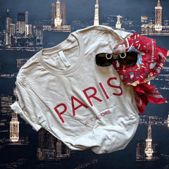 Chic and Fun "Paris Je T'Adore" French-Themed Tan Tee