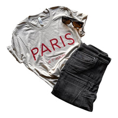 Chic and Fun "Paris Je T'Adore" French-Themed Tan Tee