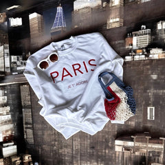 Cozy and Stylish "Paris Je T'Adore" French-Themed White Sweatshirt