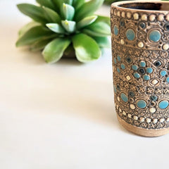 Rare Vintage French Studio Pottery Small Vase by Paul Dordet - Orientalist Style, 1950s-1960s | Collectible French Pottery | Gift Idea