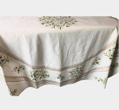 Provence Coated Square Tablecloth - Olive Baux - Natural