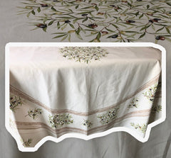 Provence Coated Square Tablecloth - Olive Baux - Natural