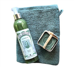 Olive Marseille Soap, Olive Shower Gel & French Washcloth Gift Set