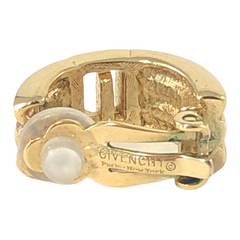 Givenchy Vintage Gold Tone Half Hoops Clip-On Earrings