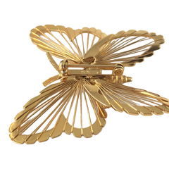 Vintage Monet Gold‑Tone Butterfly Brooch – 1980s Openwork Wire Pin