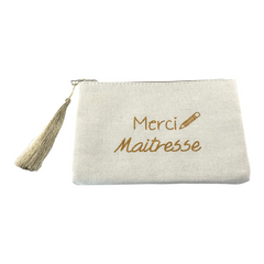 Zipper Pouch - Merci Maitresse - Pink or Gold - Medium