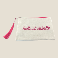 Zipper Pouch - Belle et Rebelle - Pink or Black - Medium