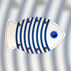 French Cutting Board - Fish and Blue Stripes