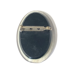 Vintage 1950s Reverse Carved Lucite Orchid Oval Brooch