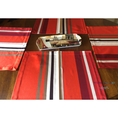 Basque Placemat Set of 2 - Pampelune Orange - Jean Vier - High Quality Product