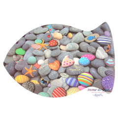 French Placemat Set of 2 - Fish &amp; Sea Pebbles