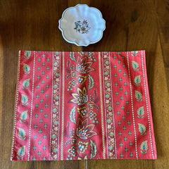 Provence Placemat - Lisa Floral Red - Coated Cotton