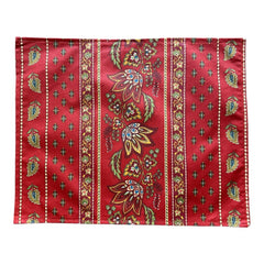 Provence Placemat - Lisa Floral Red - Coated Cotton