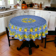 Provence Round Tablecloth - Lemons Blue & Yellow