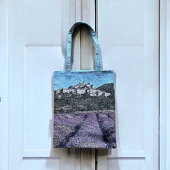 French Provence Village Lavender Field Tapestry Tote Bag | Stylish Colorful Carryall | Fashionable Summer Colors Shoulder Bag | Provence Lover Gift