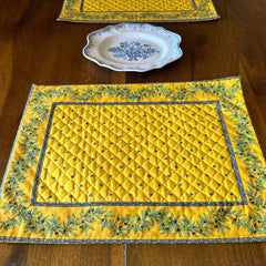 Provence Quilted Placemat - Olivette Yellow - Marat d'Avignon