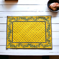 Provence Quilted Placemat - Olivette Yellow - Marat d'Avignon