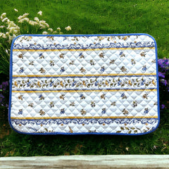 Provence Quilted Placemat - Moustiers Blue - Blue Trim - Tissus Toselli