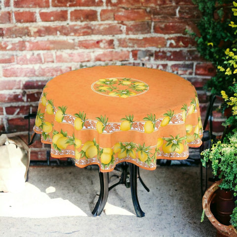 Provence Round Tablecloth - Lemons Orange&nbsp;