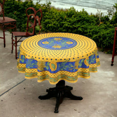 Provence Round Tablecloth - Sunflower Blue & Yellow