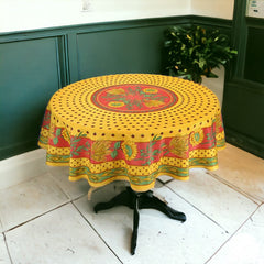 Provence Round Tablecloth - Sunflower Red & Yellow