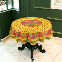 Provence Round Tablecloth - Sunflower Red & Yellow