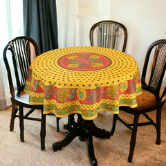 Provence Round Tablecloth - Sunflower Red & Yellow