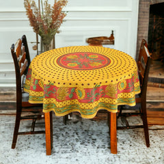 Provence Round Tablecloth - Sunflower Red & Yellow