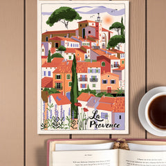 French Image Tea Towel - La Provence Village - Torchons et Bouchons