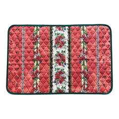 Provence Quilted Placemat - Tradition Salmon Orange - Green Trim - Marat d'Avignon