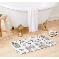 Bath Mat - Paris Monuments - White