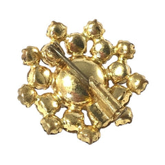 Vintage Red and Clear Rhinestones Gold Tone Brooch