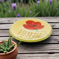 Provence Ceramic Garlic Grater - Red Poppy