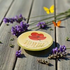 Provence Ceramic Garlic Grater - Red Poppy