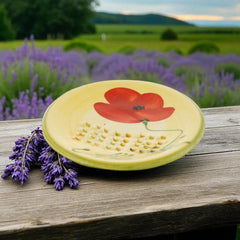 Provence Ceramic Garlic Grater - Red Poppy
