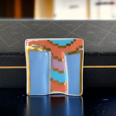 Vintage Rosenthal Studio Linie Modernist Geometric Ceramic Brooch