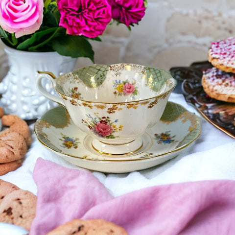 Vintage Royal Albert 'Josephine' Empress Series Tea Cup and Saucer Set