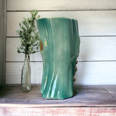 Vintage Royal Copley Bear on Tree Trunk Ceramic Vase