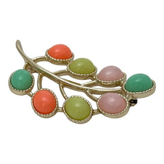 Vintage Sarah Coventry Candy Land Pastel Multicolor Cabochons Floral Brooch