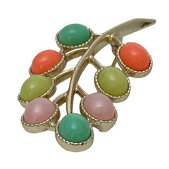 Vintage Sarah Coventry Candy Land Pastel Multicolor Cabochons Floral Brooch