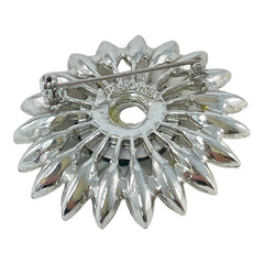 Vintage Sarah Coventry "Kathleen" Emerald Faceted & Clear Rhinestones Floral Brooch