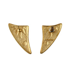 Vintage JJ Jonette 1986 gold‑tone sun and star geometric earrings on original card, textured metal, NOS condition.