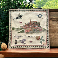 French Decorative Tapestry Cushion Cover | Provence Villages | Provence Lover Gift