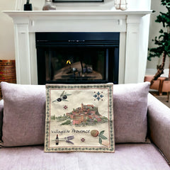 French Decorative Tapestry Cushion Cover | Provence Villages | Provence Lover Gift