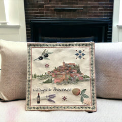 French Decorative Tapestry Cushion Cover | Provence Villages | Provence Lover Gift