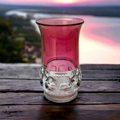 Vintage Tiffin Franciscan Kings Crown Ruby Thumbprint Glass Juice Tumblers Set of 6