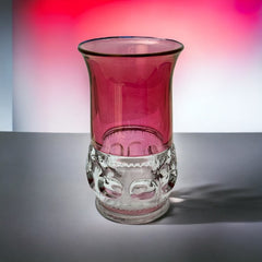 Vintage Tiffin Franciscan Kings Crown Ruby Thumbprint Glass Juice Tumblers Set of 6
