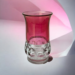 Vintage Tiffin Franciscan Kings Crown Ruby Thumbprint Glass Juice Tumblers Set of 6