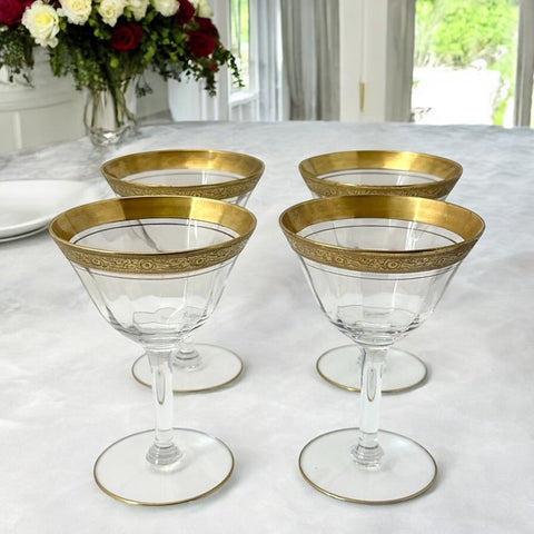 Vintage Tiffin Franciscan Minton Optic Coupes/Sherbet Glasses Set of 4