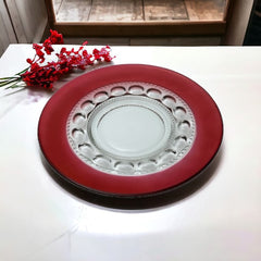 Vintage Tiffin Franciscan Kings Crown Ruby Thumbprint Glass Dessert/Salad Plates Set of 4